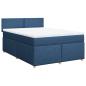 Preview: Boxspringbett mit Matratze Blau 160x200 cm Stoff