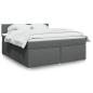 Preview: ARDEBO.de - Boxspringbett mit Matratze Dunkelgrau 180x200 cm Stoff