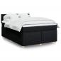Preview: ARDEBO.de - Boxspringbett mit Matratze Schwarz 160x200 cm Stoff
