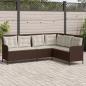 Preview: ARDEBO.de - Gartensofa in L-Form mit Kissen Braun Poly Rattan