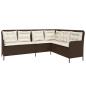 Preview: Gartensofa in L-Form mit Kissen Braun Poly Rattan