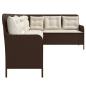 Preview: Gartensofa in L-Form mit Kissen Braun Poly Rattan