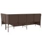 Preview: Gartensofa in L-Form mit Kissen Braun Poly Rattan