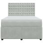 Preview: Boxspringbett mit Matratze Hellgrau 140x200 cm Samt