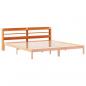 Preview: Kopfteil mit Ablagen Wachsbraun 200 cm Massivholz Kiefer