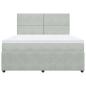Preview: Boxspringbett mit Matratze Hellgrau 180x200 cm Samt
