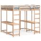 Preview: ARDEBO.de - Hochbett mit Schreibtisch & Leiter 180x200 cm Massivholz Kiefer