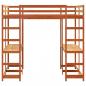 Preview: Hochbett mit Schreibtisch & Leiter Braun 180x200 cm Kiefernholz
