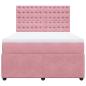 Preview: Boxspringbett mit Matratze Rosa 140x190 cm Samt