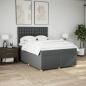 Preview: ARDEBO.de - Boxspringbett mit Matratze Dunkelgrau 140x190 cm Stoff