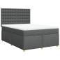 Preview: Boxspringbett mit Matratze Dunkelgrau 140x190 cm Stoff