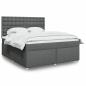 Preview: ARDEBO.de - Boxspringbett mit Matratze Dunkelgrau 180x200 cm Stoff