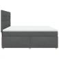Preview: Boxspringbett mit Matratze Dunkelgrau 200x200 cm Stoff