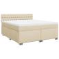Preview: Boxspringbett mit Matratze Creme 180x200 cm Stoff