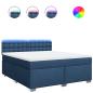 Preview: Boxspringbett mit Matratze Blau 180x200 cm Stoff