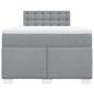Preview: Boxspringbett mit Matratze Hellgrau 120x190 cm Stoff