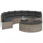Preview: 3-tlg. Garten-Sofagarnitur Halbrund Grau Poly Rattan