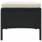 Preview: Gartensofa 2-Sitzer mit Tisch und Hockern Schwarz Poly Rattan