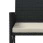 Preview: Gartensofa 2-Sitzer mit Tisch und Hockern Schwarz Poly Rattan