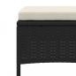 Preview: Gartensofa 2-Sitzer mit Tisch und Hockern Schwarz Poly Rattan