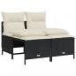 Preview: 5-tlg. Garten-Sofagarnitur mit Kissen Schwarz Poly Rattan