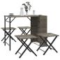 Preview: ARDEBO.de - 5-tlg. Garten-Essgruppe Klappbar Grau Poly Rattan