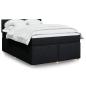 Preview: ARDEBO.de - Boxspringbett mit Matratze Schwarz 140x190 cm Stoff