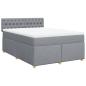 Preview: Boxspringbett mit Matratze Hellgrau 140x190 cm Stoff