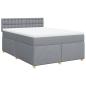 Preview: Boxspringbett mit Matratze Hellgrau 140x190 cm Stoff