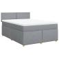 Preview: Boxspringbett mit Matratze Hellgrau 140x200 cm Stoff