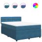 Preview: ARDEBO.de - Boxspringbett mit Matratze Blau 140x200 cm Samt