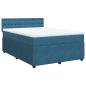 Preview: Boxspringbett mit Matratze Blau 140x200 cm Samt