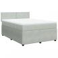 Preview: Boxspringbett mit Matratze Hellgrau 160x200 cm Samt