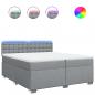 Preview: Boxspringbett mit Matratze Hellgrau 200x200 cm Stoff