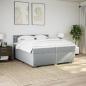 Preview: Boxspringbett mit Matratze Hellgrau 200x200 cm Stoff