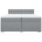 Preview: Boxspringbett mit Matratze Hellgrau 200x200 cm Stoff