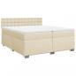 Preview: Boxspringbett mit Matratze Creme 200x200 cm Stoff
