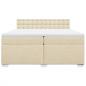 Preview: Boxspringbett mit Matratze Creme 200x200 cm Stoff
