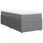 Preview: Boxspringbett mit Matratze Hellgrau 90x190 cm Stoff