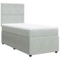 Preview: Boxspringbett mit Matratze Hellgrau 90x200 cm Samt