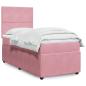 Preview: ARDEBO.de - Boxspringbett mit Matratze Rosa 90x190 cm Samt