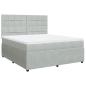 Preview: Boxspringbett mit Matratze Hellgrau 180x200 cm Samt