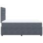Preview: ARDEBO.de - Boxspringbett mit Matratze Dunkelgrau 120x200 cm Samt