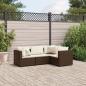Preview: ARDEBO.de - 4-tlg. Garten-Lounge-Set mit Kissen Braun Poly Rattan