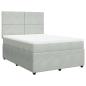 Preview: Boxspringbett mit Matratze Hellgrau 140x190 cm Samt