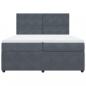 Preview: Boxspringbett mit Matratze Dunkelgrau 200x200 cm Samt