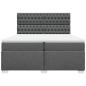 Preview: Boxspringbett mit Matratze Dunkelgrau 200x200 cm Stoff
