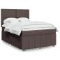 Preview: ARDEBO.de - Boxspringbett mit Matratze Dunkelbraun 140x200 cm Stoff