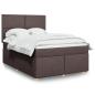Preview: ARDEBO.de - Boxspringbett mit Matratze Dunkelbraun 140x200 cm Stoff