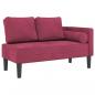 Preview: Chaiselongue mit Kissen Weinrot Samt